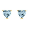 thumbnail image 3 of Clara Pucci 1.5Ct Natural Swiss Blue Topaz Heart Cut VVS1 Push Back Stud 14k Solid hypoallergenic Gold Designer Earrings For December, 3 of 7