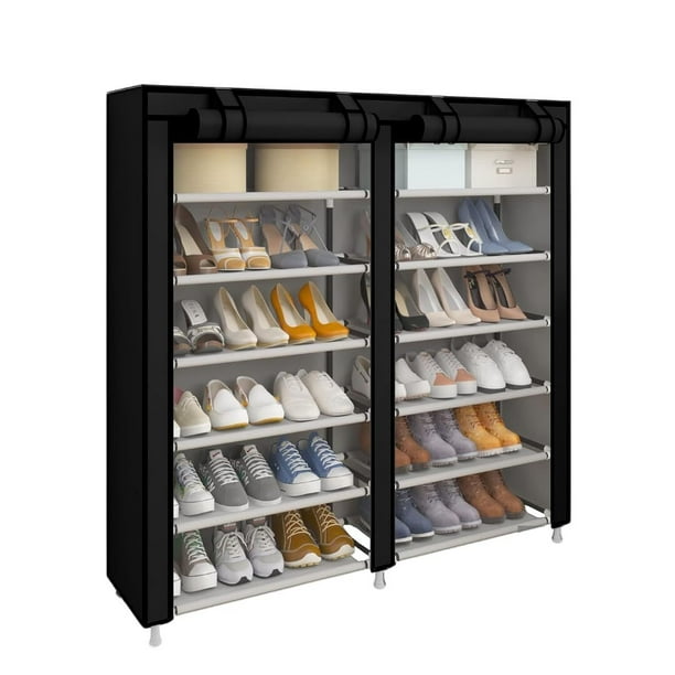 Estante Zapatero Organizador | Closet Armable para Calzado | Acero inoxidable | Closet para 36 Pares de Calzado | Tela Impermeable