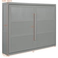 thumbnail image 2 of Harper & Bright Designs Queen Size Murphy Bed Cabinet, Wood Murphy Bed Platform Chest Bed Frame, Folding Wall Bed for Bedroom & Guest Room, Gray, 2 of 17