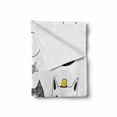 thumbnail image 2 of Cat Soft Flannel Fleece Throw Blanket, Cats Moustache Bow Tie Hat Crown Fluffy and Fish Humor Faces Graphic, Cozy Plush for Indoor and Outdoor Use, 50" x 60", Yellow Grey, by Ambesonne, 2 of 6
