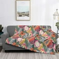 thumbnail image 2 of Rateoe Tropical Fruit Pattern Flannel Throw Blanket, Ultra-soft Blanket for Bed, Couch, Car, Hypoallergenic Anti-pilling blanket-60"x50"(Horizontal), 2 of 6