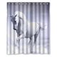 thumbnail image 1 of ABPHQTO Cortina de ducha con estampado de caballos blancos Cortina de ducha impermeable 160x180 cm, 1 of 2