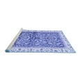 thumbnail image 2 of Ahgly Company Machine Washable Indoor Square Oriental Blue Traditional Area Rugs, 5' Square, 2 of 4