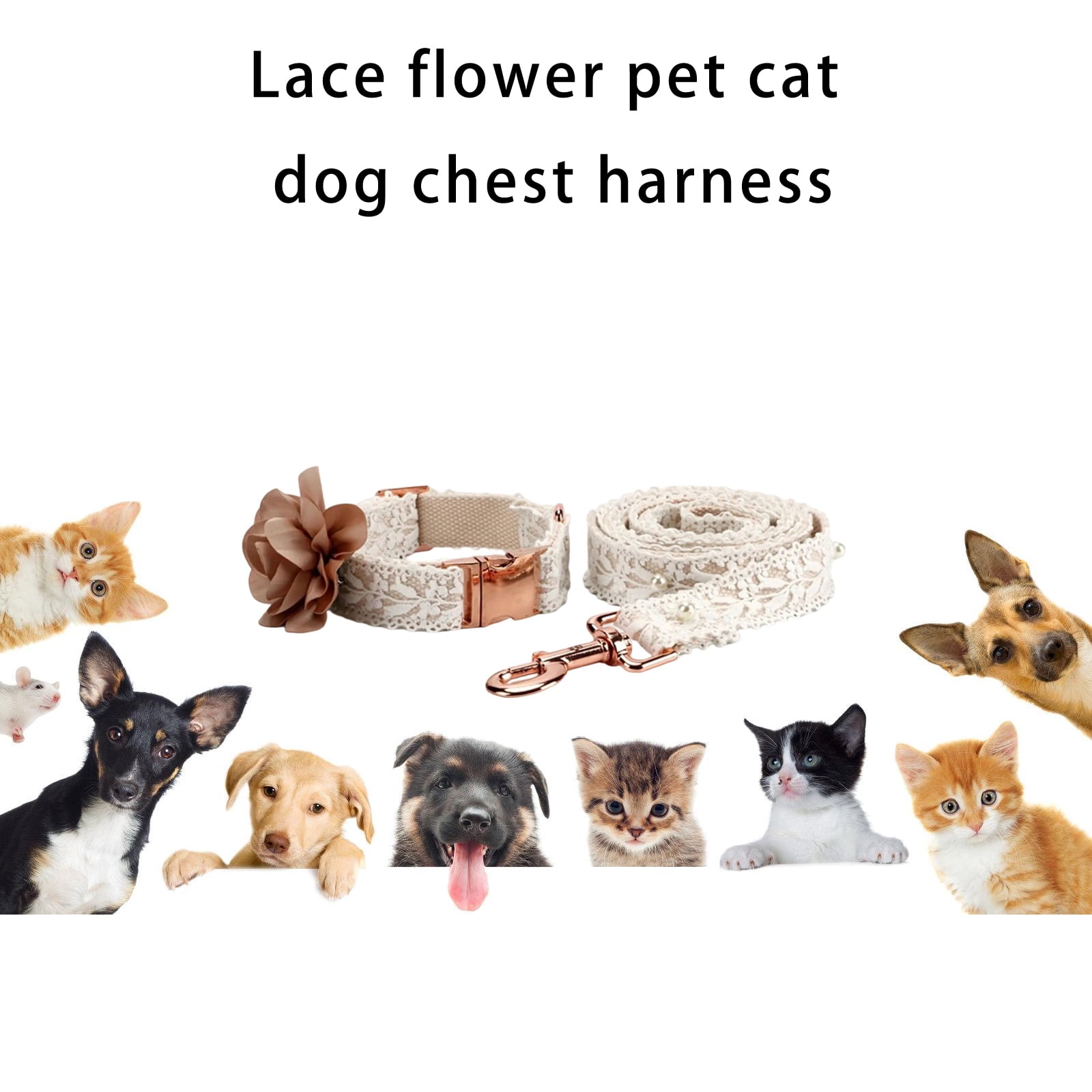 Elegant Laces Pet Harnesses Media Dog Harnesses Pet Front Clip Harnesses for Dog and Cats