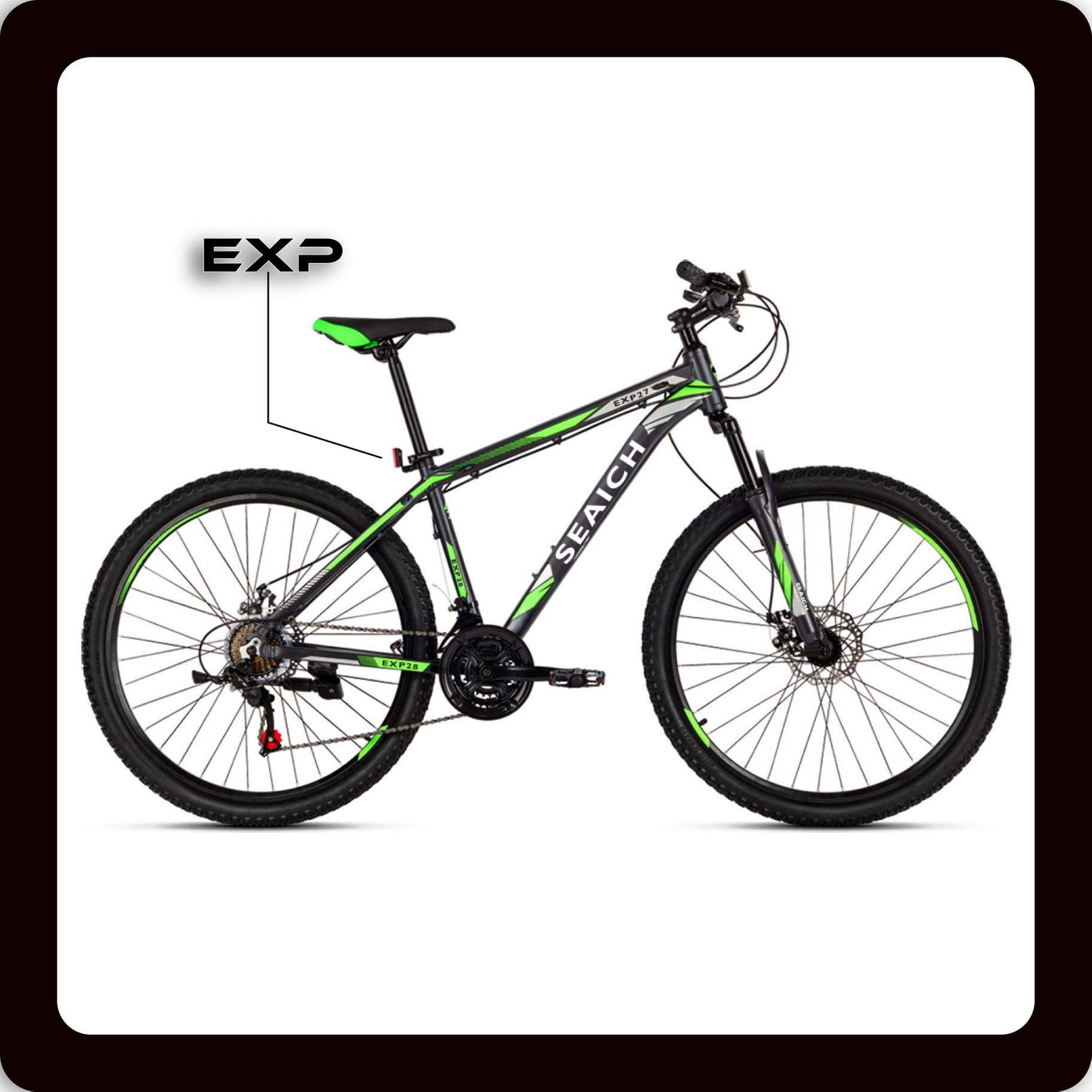 Mountain Bike SEAICH EXP Green Black - Walmart.com