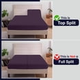 thumbnail image 4 of SGI Bedding 28" King Split Top Flex Head sheet 100% Egyptian Cotton Sheet Set - 600 Thread Count Flex Top Sheet for Adjustable Bed 4 Piece Sheet Set 15" Deep for Sleep Number bed - Plum, 4 of 7