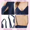 thumbnail image 4 of CurveBay Women's Satin Nightgown Silk Slip Dress Sleepwear Deep V Neck Adjustable Spaghetti Strap Chemise Lingerie Sexy Nightwear, 4 of 6