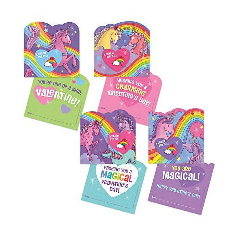 Tevxj 36 Packs Unicorn Valentines Day Cards for Kids Unicorn