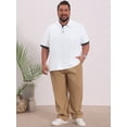 thumbnail image 2 of DARING DIVA Men's Big Tall Business Short Sleeve Office Knitted Golf Shirts XL White, 2 of 7