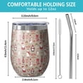 thumbnail image 5 of 12oz Stemless Wine Tumblers Beige Christmas Character Pattern Vacuum Insulated Stainless Steel Travel Tumbler Cups Mug with Lid and Straw for Champaign,Cocktail,Beer with Cleaning Brush, 5 of 5
