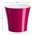 thumbnail image 4 of DecoPots Plastic Round Modern Flower Pot with Drainage Planter, Purple White, 8.5" (Set of 3), 4 of 5