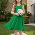 thumbnail image 2 of Wdgfv Girls School Uniform V-Neck Jumper Dress Pleated Pull-on Scooter Skirt Stretchy Cotton Flared Overall Dress, 2 of 7