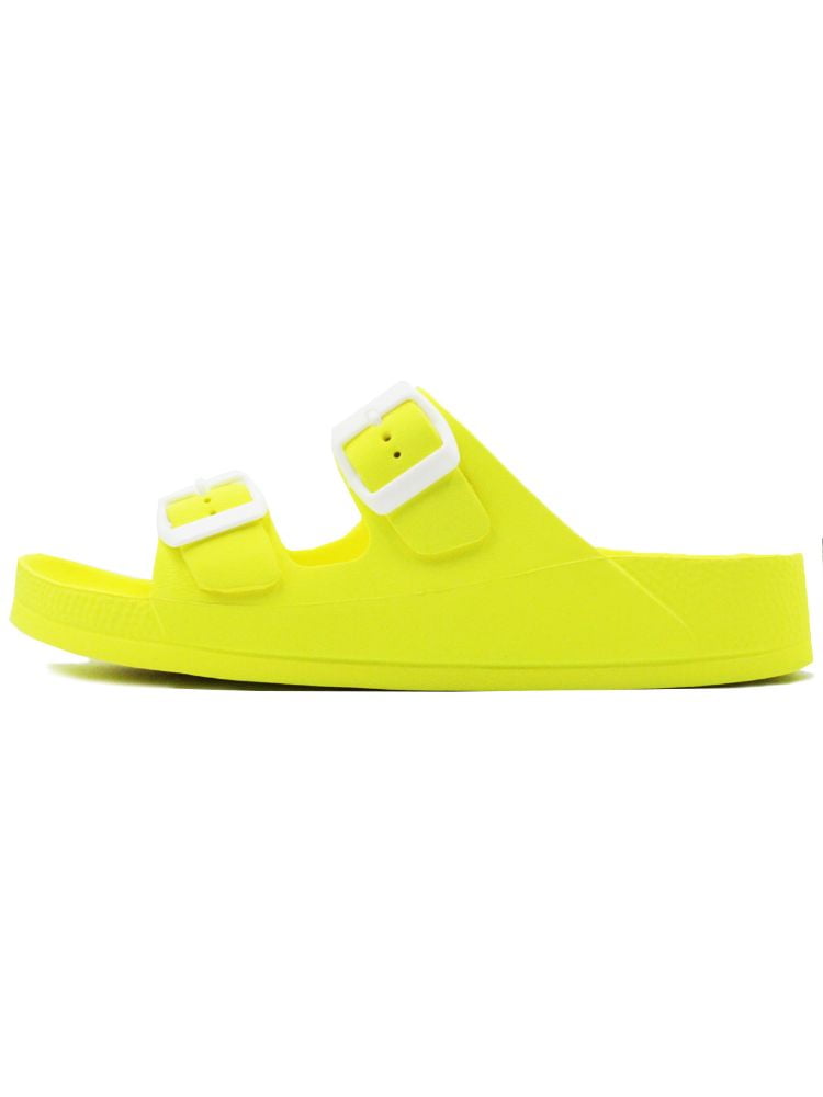 women's comfort slides double buckle adjustable eva flat sandals