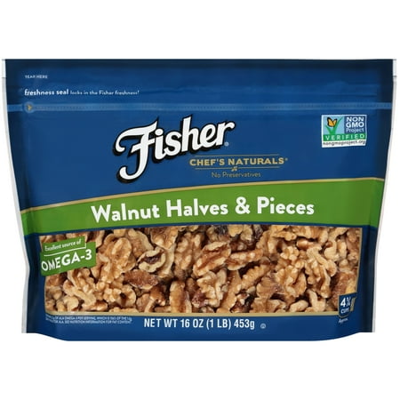 Fisher Chef's Naturals Walnut Halves & Pieces, 16 oz