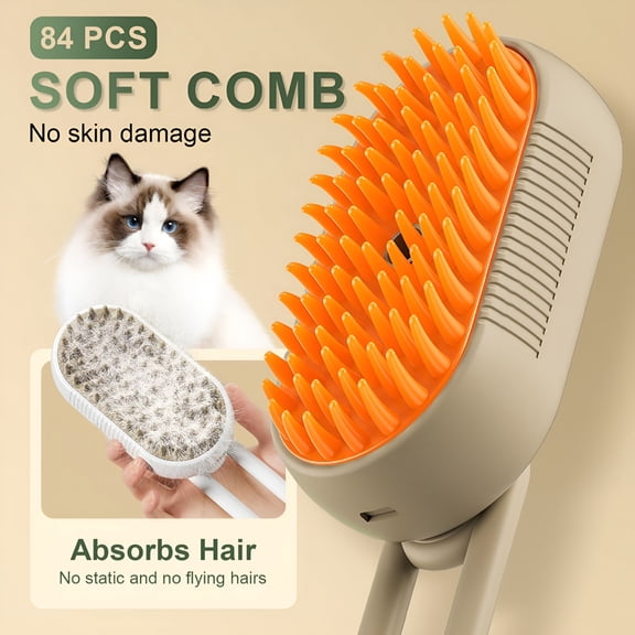 ACDANC 3-in-1 Steam Brush for Dogs and Cats, Multi-Function Pet Silicone Massage Grooming Comb, Pet Steam Groomer Comb for Shedding Loose Hair