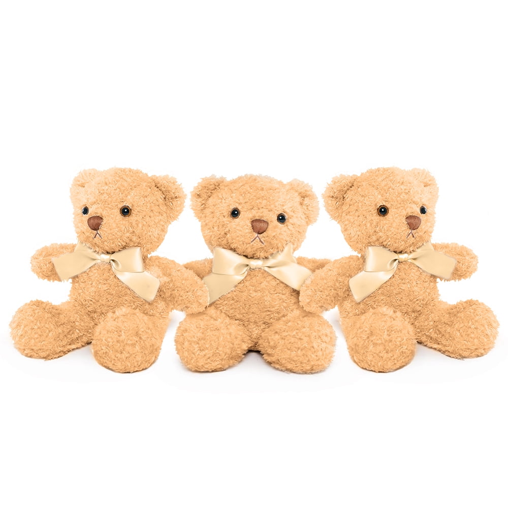MorisMos 3 Packs Cute Teddy Bear Stuffed Animal with Bow Ties Plush