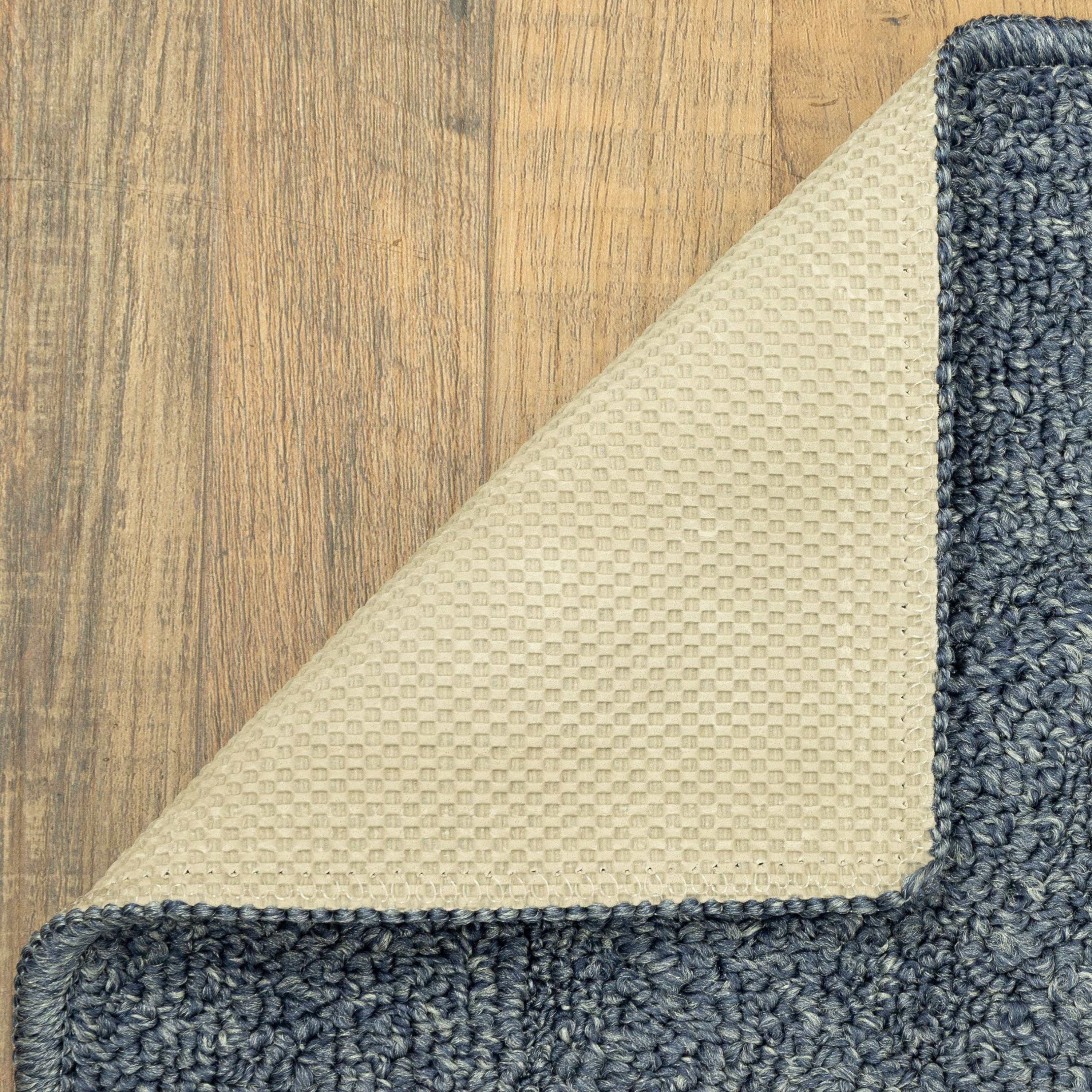Mainstays Dylan Solid Diamond Olefin Navy Blue Indoor Runner Rug, 2'x6'