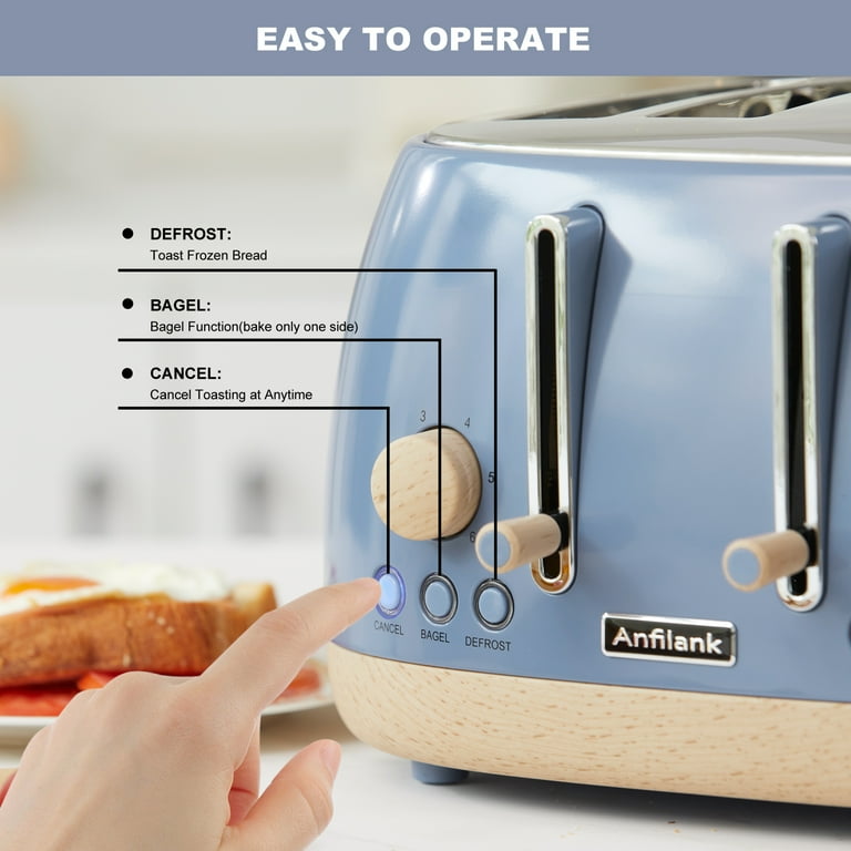 Smeg Toaster Oster 4-Slice Extra Wide Slot Pop Up Toaster With