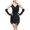 Black, variant on Women Latin Dance Dress, Sequin Tassel Fringe Flapper Dress with Armband, Sleeveless Dance Costumes for Cocktail Party Tango Ballroom Black