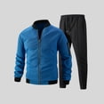 thumbnail image 6 of Timoontee Men's 2 Piece Waffle Knit Sets Long Sleeve Mock Neck Zip Up Jacket with Elastic Waist Drawstring Pant Outdoor Casual Breathable Tracksuit Blue XXXL, 6 of 6