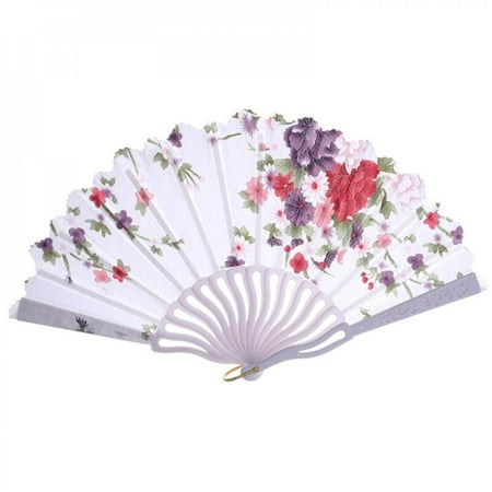

Vintage Style Silk Folding Fan Chinese Japanese Floral Pattern Art Craft Gift Home Decoration Ornaments Dance Hand Fan