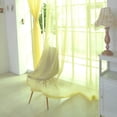 thumbnail image 2 of Gold Yellow Sheer Window Curtain Panels, Light Filtering Window Treatments, Long Sheer Curtains for Living Room & Bedroom, 2-Pack Lightweight Sheer Drapes, Gold Home decor &, 2 of 4