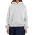 thumbnail image 3 of Women's Hoodie Long Sleeve Warm Hoodie Winter Fleece Plush Sweatshirt Hooded Jacket, 3 of 9