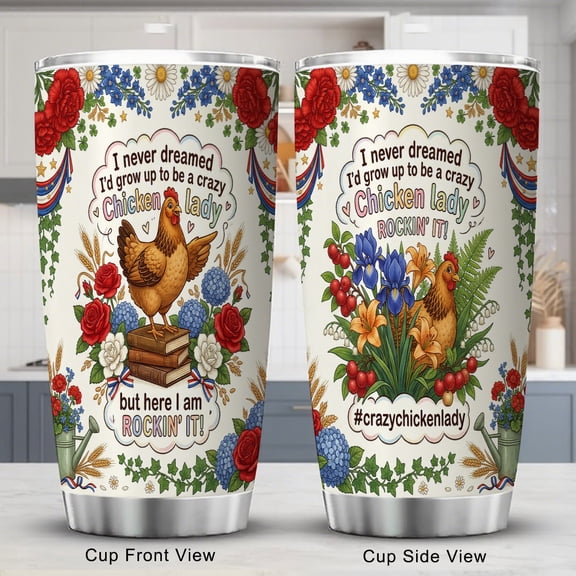 Chicken Tumbler 20oz with Lid Funny Gift for Women and Friends Birthday Present