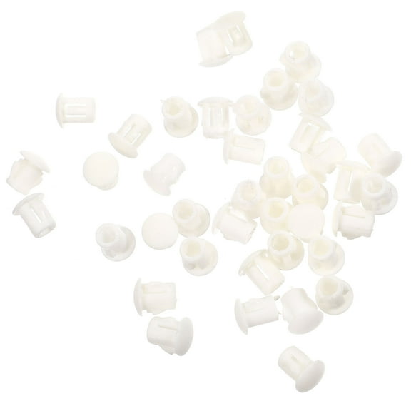 PAMINGONO 100Pcs White Plastic Hole Plugs for Screw Holes in Furniture Type Nylon