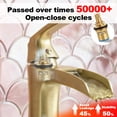 thumbnail image 6 of SUNRINX Brushed Gold Bathroom Faucet, Waterfall Sink Faucet with Pop-Up Drain & Plate, 6 of 10