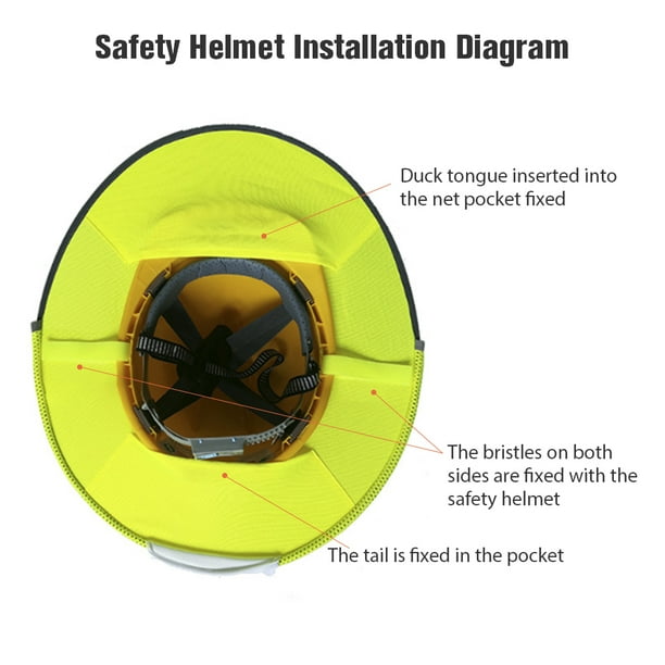 Tomshine Sunscreen Helmet Brim Is Suitable For Reflective Safety Sunscreen Helmet For Construction Sites Outdoor Installation Gray