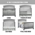 thumbnail image 3 of Oxford Baby Richmond 4In1 Convertible Crib Brushed Gray, 3 of 6
