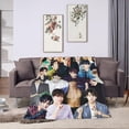 thumbnail image 4 of Park Hyung SIK Blankets Soft and Comfortable Warm Woollen Throw Blanket Beach Blanket Carpet Rug Decoration Gift for Yoga Picnic Room Dormitory Sofa Bed Camping Travel All Season, 4 of 9