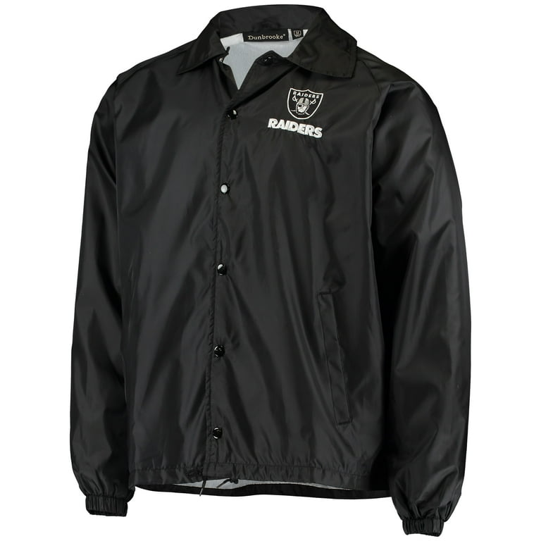 Men's Black Las Vegas Raiders Coaches Classic Raglan Full-Snap