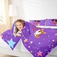 thumbnail image 3 of Castle Fairy Cute Black Girl Twin Comforter Sets 2pcs,Cartoon Dog Stars Print Bedding Set,Violet Red Orange,1 Comforter and 1 Pillowcase, 3 of 6