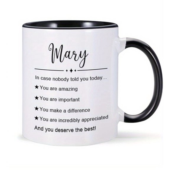 1pc, Mary Coffee Mug, Ceramic Coffee Cups, Inspirational Quotes Water Cups, Summer Winter Drinkware, Birthday Gifts, Holiday Gifts