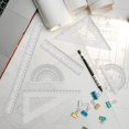 thumbnail image 3 of facai-18pcs Geometry Set, Plastic Ruler Straight Ruler Clear Ruler Protractor Inches & Metric Maths Set Secondary School Classroom Must Haves Geometrie Set for Classroom Office, 3 of 4
