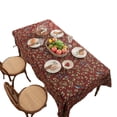 thumbnail image 5 of Cotton Linen Tablecloth Red Rectangle Jacquard Tablecloth Birds and Flowers Pattern Table Cloth Thick Tablecloths Vintage Table Cover Farmhouse Dining Table Top Tablecloth(140*180cm), 5 of 5
