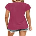 thumbnail image 3 of Tops Amples avec Col en V à Manches Courtes pour T-Shirts d'Été pour Femmes, 3 of 5