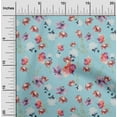 thumbnail image 1 of oneOone Cotton Jersey Sky Blue Fabric Flower & Leaves Watercolor Fabric For Sewing Print Craft Fabric By The Yard 58 Inche Wide, 1 of 4