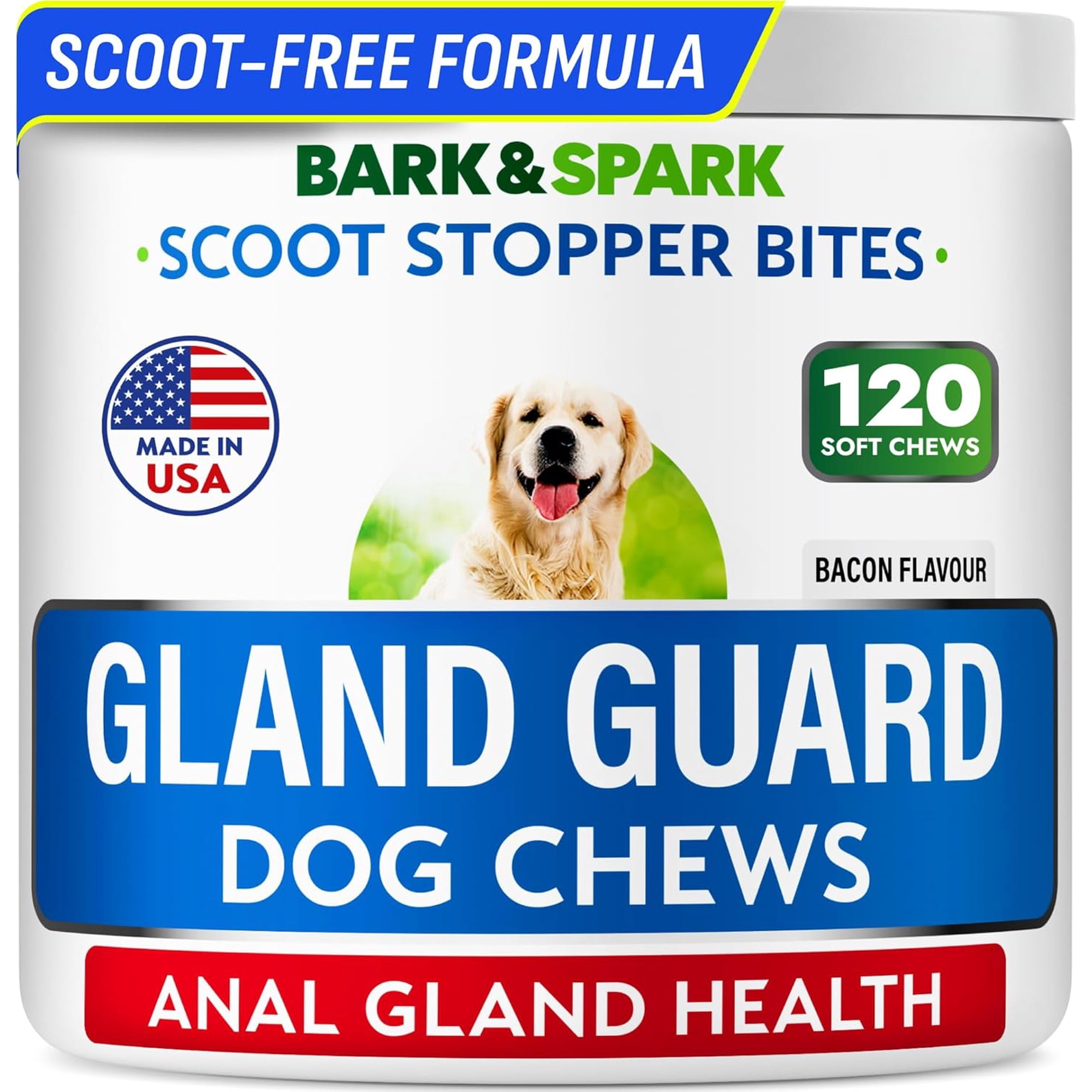 Gland Guard - Anal Gland Support Chews - Scoot Treatment - Prebiotics & Digestive Enzymes, Beet, Psyllium, Dandelion & Pumpkin 120Ct