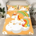 thumbnail image 2 of Feelyou Cartoon Magic Unicorn Bed Sheets, Fairy Tale Animal Lover King Sheets, Teens Kids Girls Boys Sheet Set, Super Cozy Room Decor, 4-Piece, 2 of 7