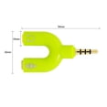 thumbnail image 2 of Bearachild Divisor de audio de 3,5 mm Conveniente conector estéreo Convertidor de sonido externo Teléfono Auriculares Altavoces Accesorios para Cables de audio/vídeo verde, 2 of 6