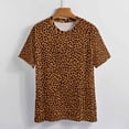 thumbnail image 3 of Leopard Print Pattern Women's Short Sleeve Tops Casual Blouses T Shirt, 3 of 6