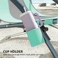 thumbnail image 5 of Outsunny Set of 2 Folding Beach Chair, Beach Chairs with Mesh Back, Carry Bag and Cup Holder for Outdoor Camping Lawn Sports Picnic, Turquoise, 5 of 9
