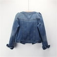 thumbnail image 5 of YueHuiYing Denim Shacket for Women, Long Sleeve Jean Shirt with Button, Women's Oversized Denim Shirts for Fall, Winter, 5 of 8