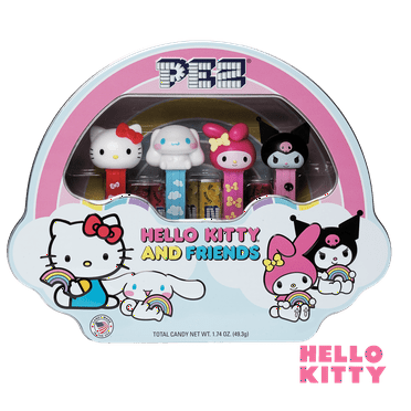 PEZ Hello Kitty Gift Tin, Four Dispensers and Six Candy Refills in Collectible Tin