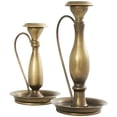 thumbnail image 6 of DecMode 2 Candle Bronze Metal Antique Style Candle Holder with Candle Plates and Handles, Set of 2, 6 of 11
