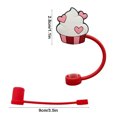 thumbnail image 2 of Funda Pajita de Silicona Reutilizable Rojo | Se adapta a pajitas de 8-9 mm | Adorno de punta de paja de grado alimenticio | Tapón de pajita decorativo a prueba de fugas | Protector de paja duradero, 2 of 5