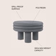 thumbnail image 6 of Rashida 13.5" Contemporary Minimalist Curvy Low Accent Table , Gray Frosted, 6 of 9